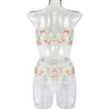 Bowknot Embroidery Retro Heavy Craft Floral Sexy Lingerie