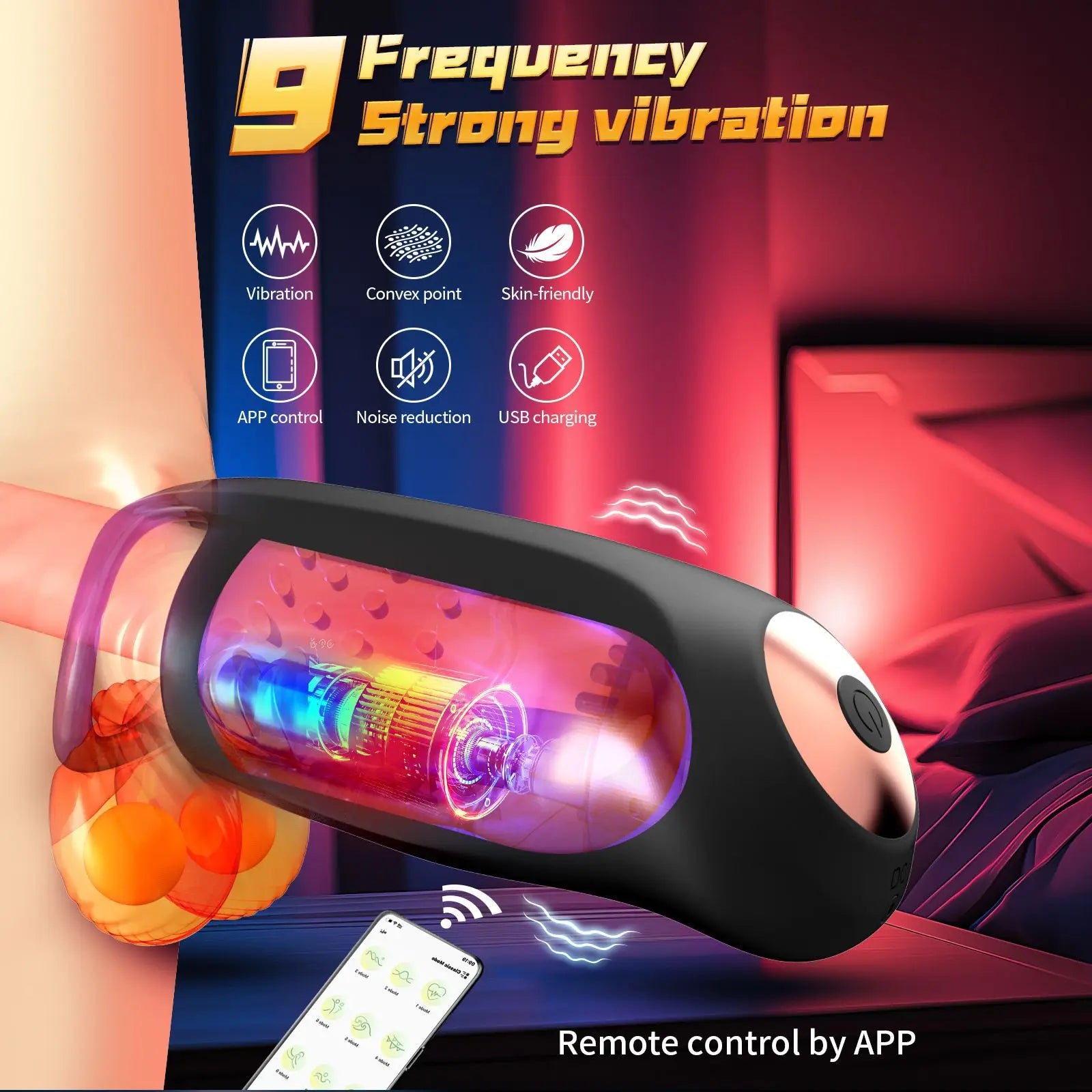 4IN1 Male Masturbator Penis Vibrator 10 Vibrating & 3 Motors Stroker with App Control 360° Wrapping Adult Sex Toy for Training