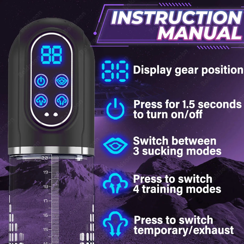 Electric Penis Pump IPX7 Waterproof Adult Sex Toys Dick Enlarger for Men Erection Penis Enlargement Masturbator Sex Toys for Men
