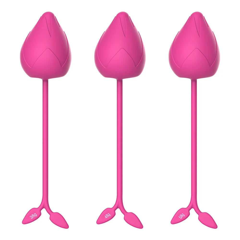Sex Toys for Women Pussy Vagina Tighten Toy Vaginal Dumbbells Vibrating Eggs Soft Silicone Flower Bud Kegel Balls Adult Supplies