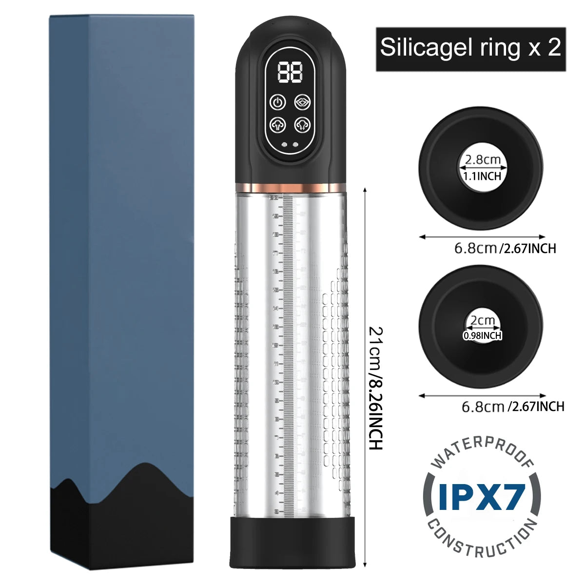 Electric Penis Pump IPX7 Waterproof Adult Sex Toys Dick Enlarger for Men Erection Penis Enlargement Masturbator Sex Toys for Men