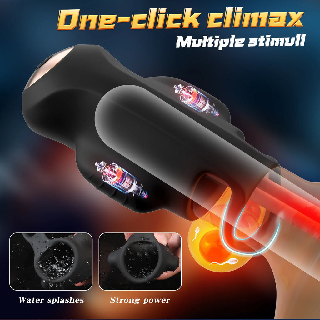 4IN1 Male Masturbator Penis Vibrator 10 Vibrating & 3 Motors Stroker with App Control 360° Wrapping Adult Sex Toy for Training