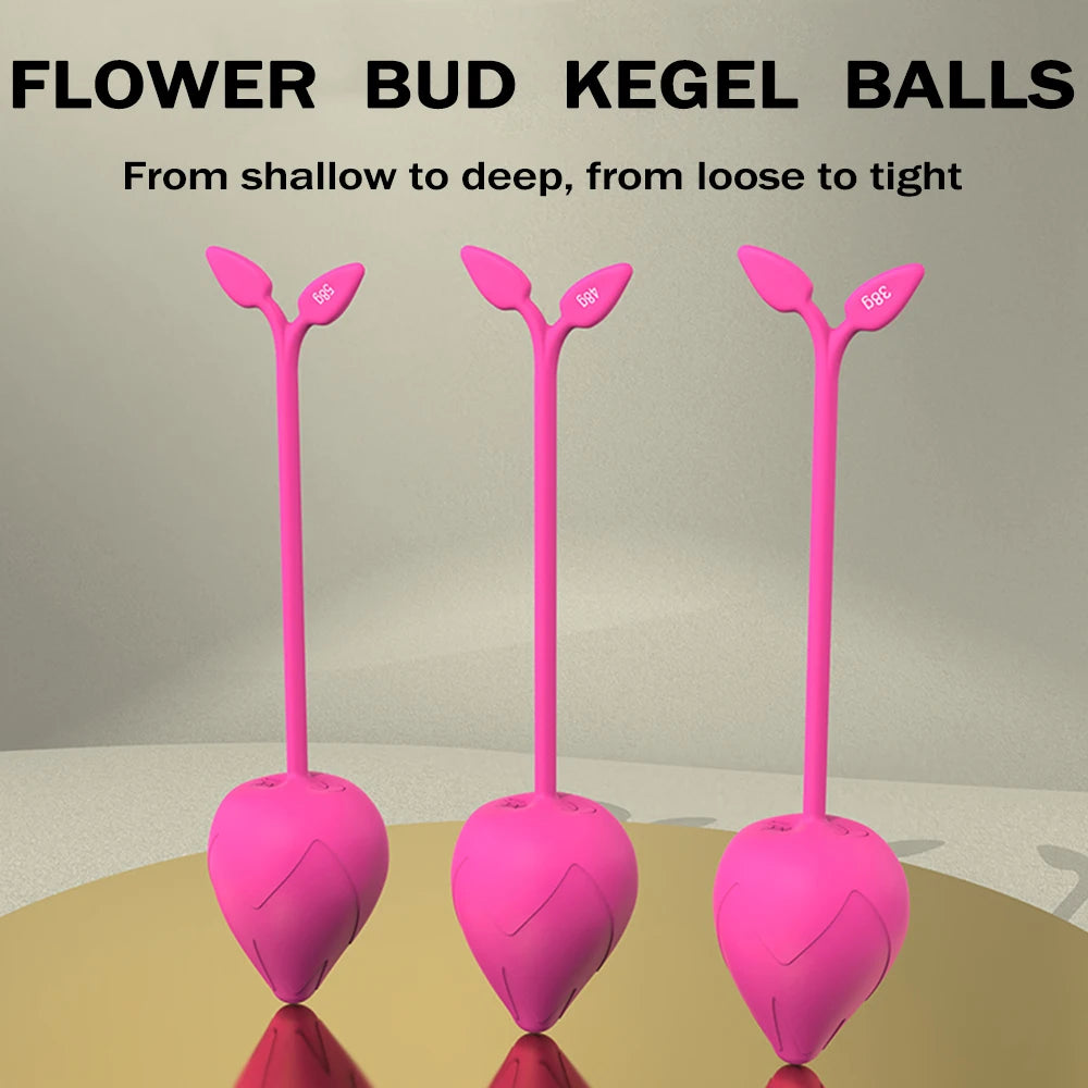 Sex Toys for Women Pussy Vagina Tighten Toy Vaginal Dumbbells Vibrating Eggs Soft Silicone Flower Bud Kegel Balls Adult Supplies