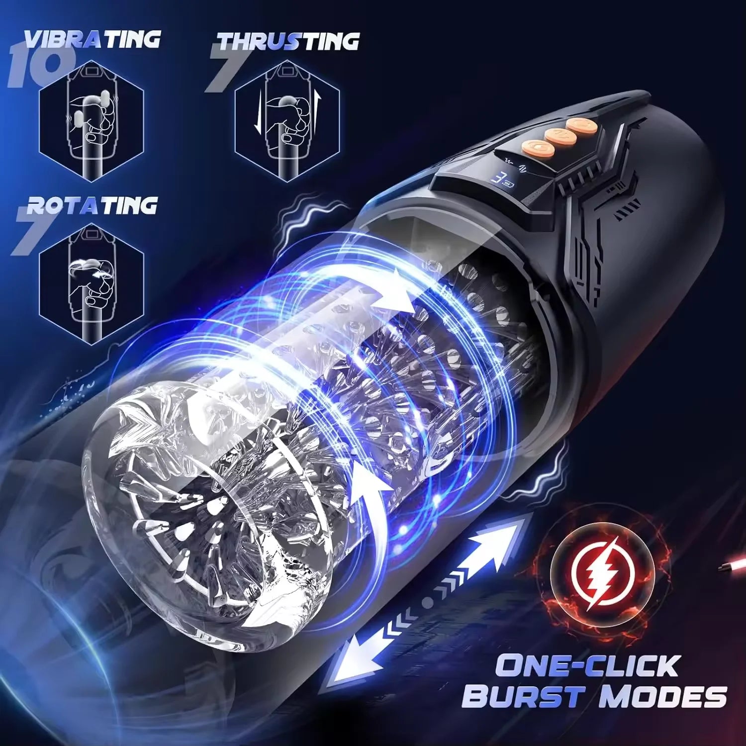 Electric Male Masturbator Sex Toy Artificial Vagina Telescopic Sucking Rotating Penis Trainer Adult Pocket Pussy Sex Toy for Men