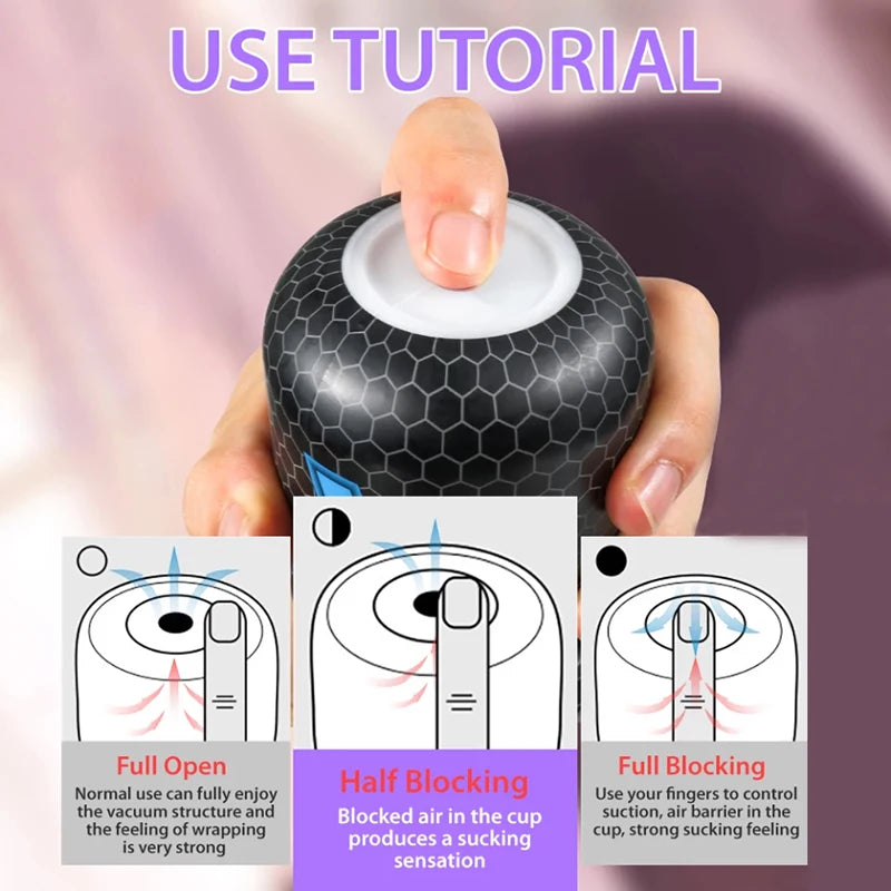 Powerful Sucking Masturbation Cup Realistic Anal Vagina Pocket Pussy Blowjob Massager Male Masturbator Sex Toys for Men 18+