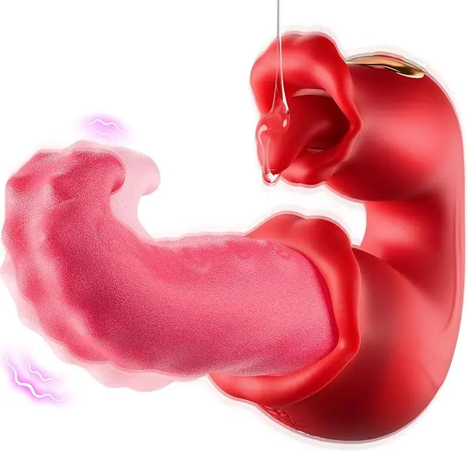 Adult Sex Toys for Women 4in1 Vibrator with Tongue Thrusting Dildos G Spot Dildo 10 Clitoral Licking Modes Female Masturbation