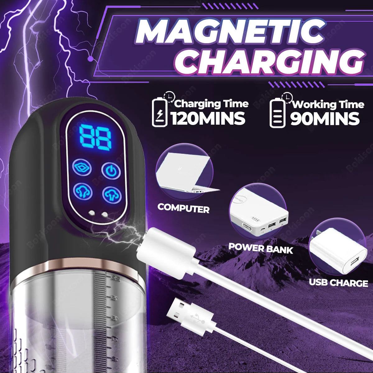 Electric Penis Pump IPX7 Waterproof Adult Sex Toys Dick Enlarger for Men Erection Penis Enlargement Masturbator Sex Toys for Men