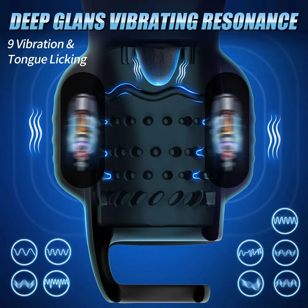 4IN1 Male Masturbator Penis Vibrator 10 Vibrating & 3 Motors Stroker with App Control 360° Wrapping Adult Sex Toy for Training