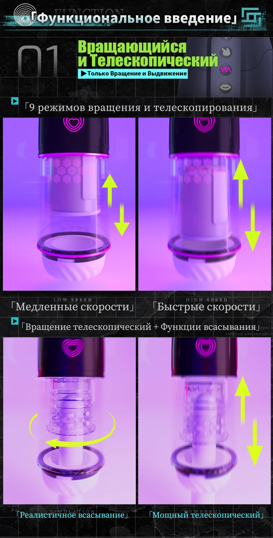 YUU Automatic Male Masturbator APP Control Sex Toys for Men Blowjob Sex Machine with 10 Vibrating 9 Thrusting Rotating 3 Sleeves