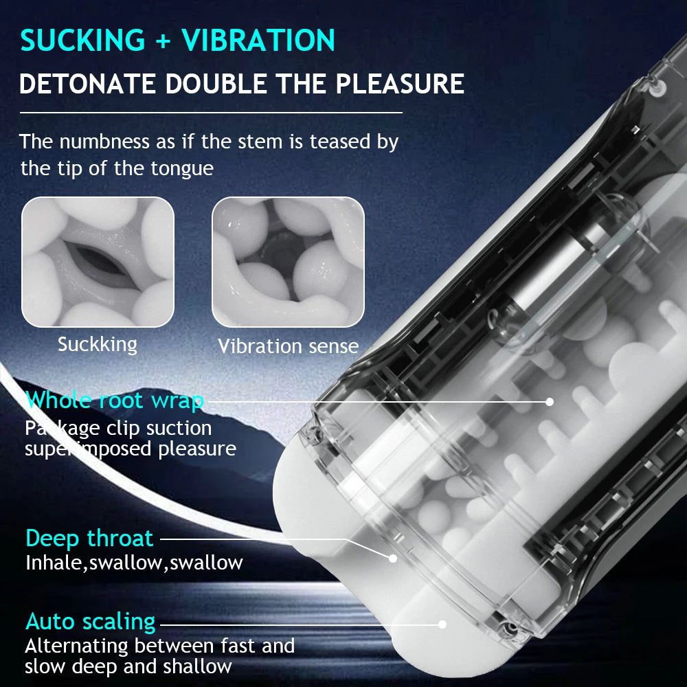 Mens Sex Toy Male Masturbator Realist Vagina Hand Free Pocket Pussy  Thrusting Sucking Penis Pump Male Stroker Adult Sex Machine