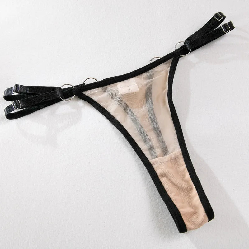 Push-Up Lingerie Set Women Cross Strap Underwire Patchwork Lace Seductive Bra & Thong Set Erotic Body Shaping Bridal Date Night