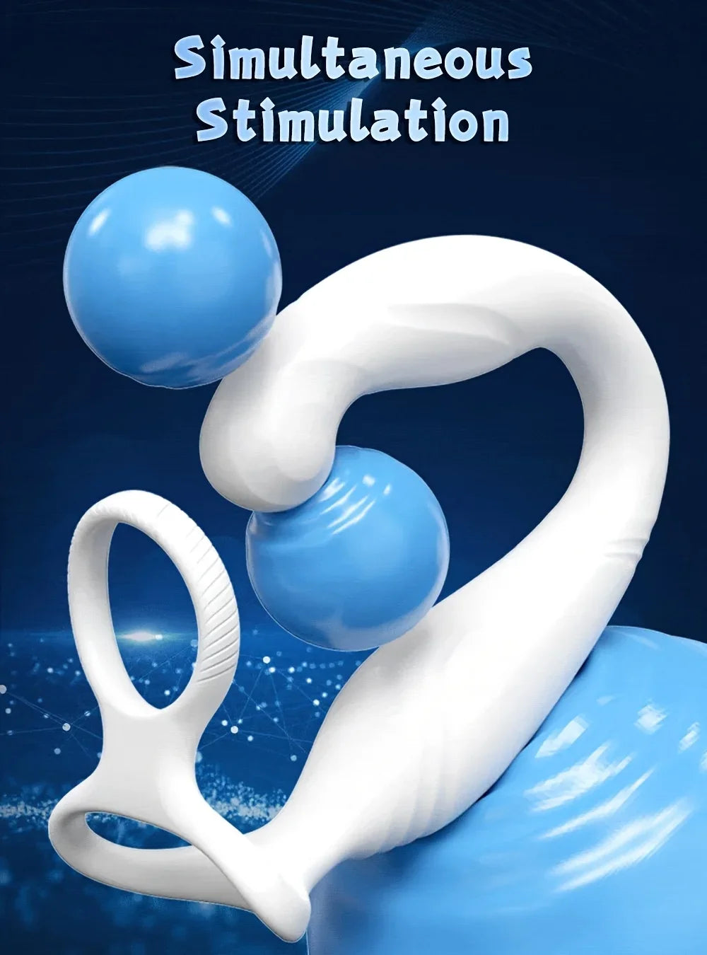 Male Sex Toy Rotating Anal Vibrating Massager，Prostate Massager，With double silicone cock ring，APPControl Male Sex Toys