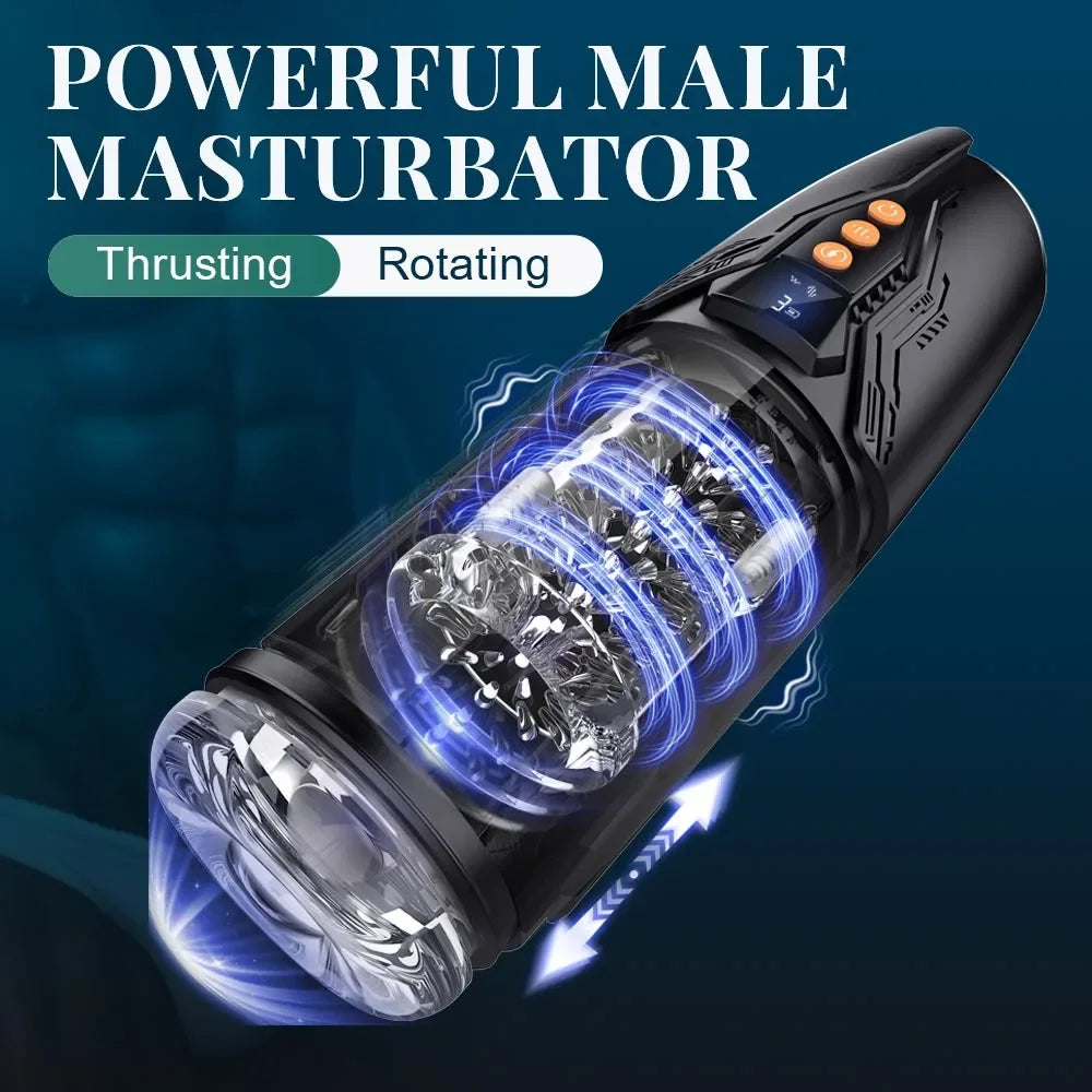 Electric Male Masturbator Sex Toy Artificial Vagina Telescopic Sucking Rotating Penis Trainer Adult Pocket Pussy Sex Toy for Men