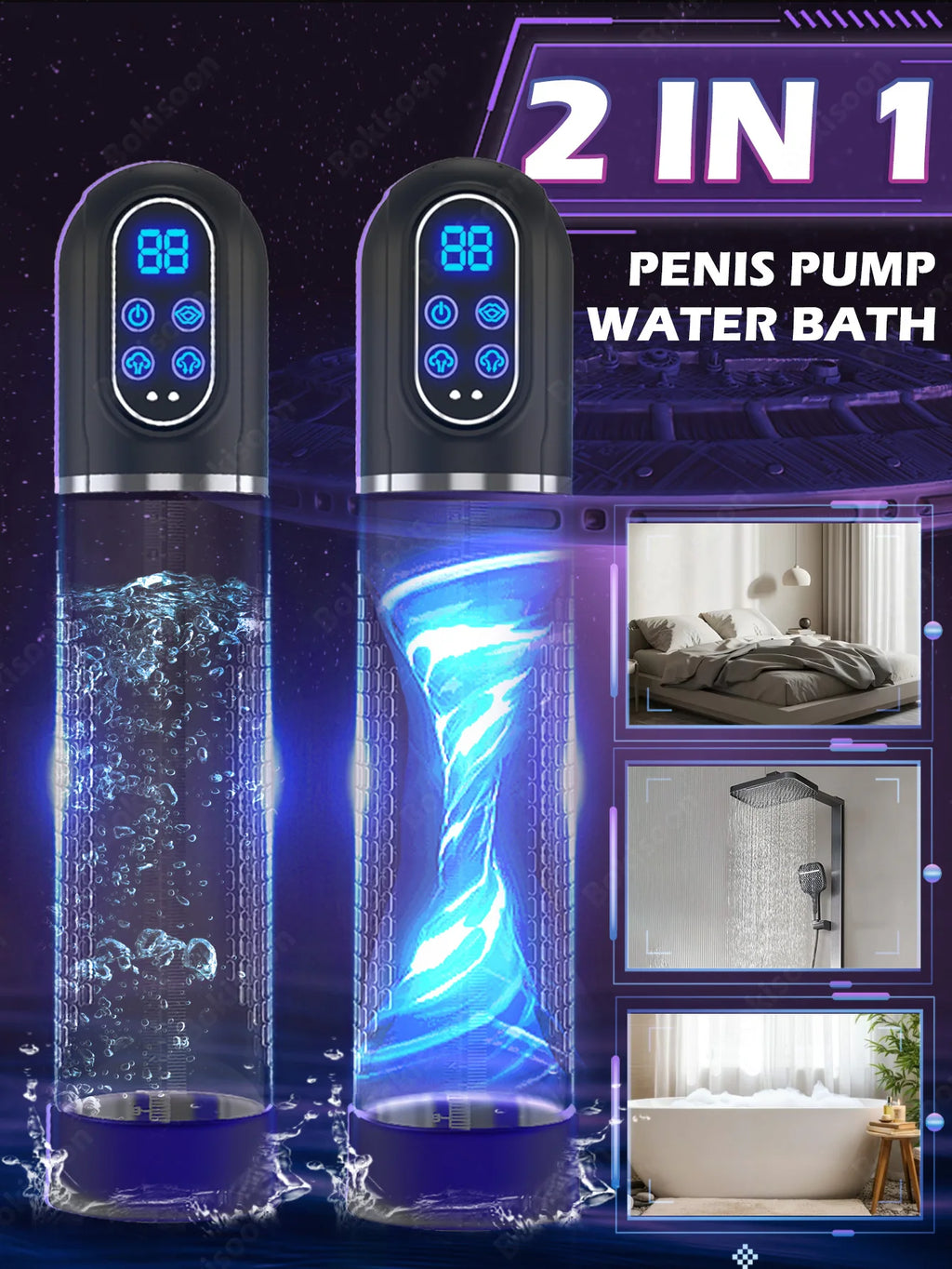 Electric Penis Pump IPX7 Waterproof Adult Sex Toys Dick Enlarger for Men Erection Penis Enlargement Masturbator Sex Toys for Men