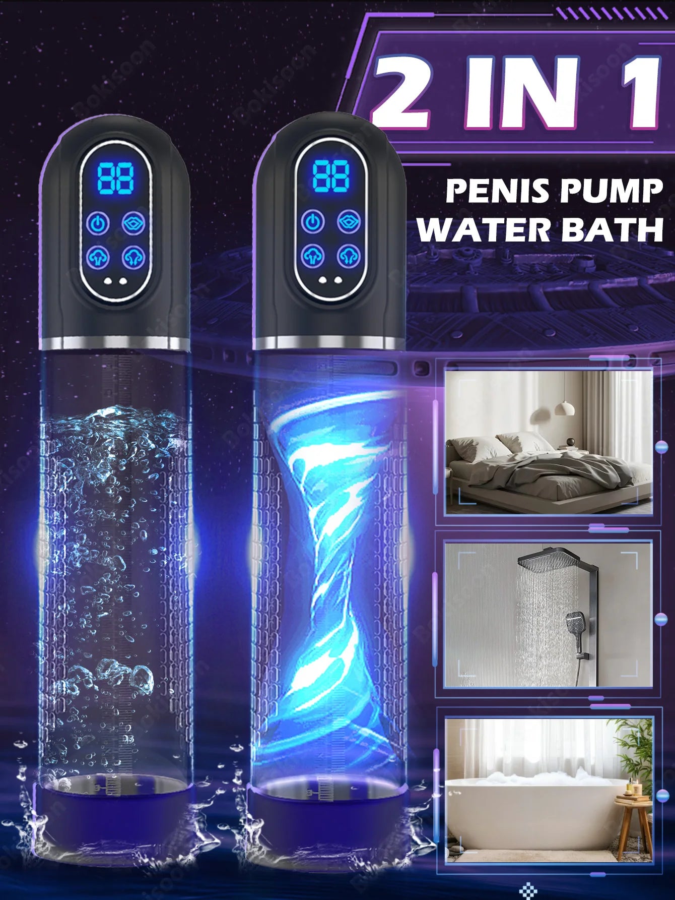 Electric Penis Pump IPX7 Waterproof Adult Sex Toys Dick Enlarger for Men Erection Penis Enlargement Masturbator Sex Toys for Men