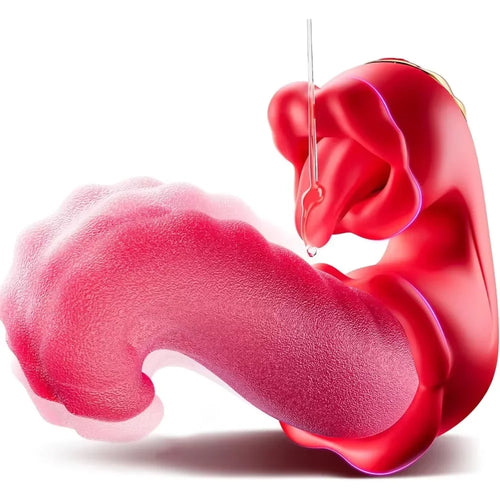 Adult Sex Toys for Women 4in1 Vibrator with Tongue Thrusting Dildos G Spot Dildo 10 Clitoral Licking Modes Female Masturbation