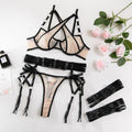 Push-Up Lingerie Set Women Cross Strap Underwire Patchwork Lace Seductive Bra & Thong Set Erotic Body Shaping Bridal Date Night