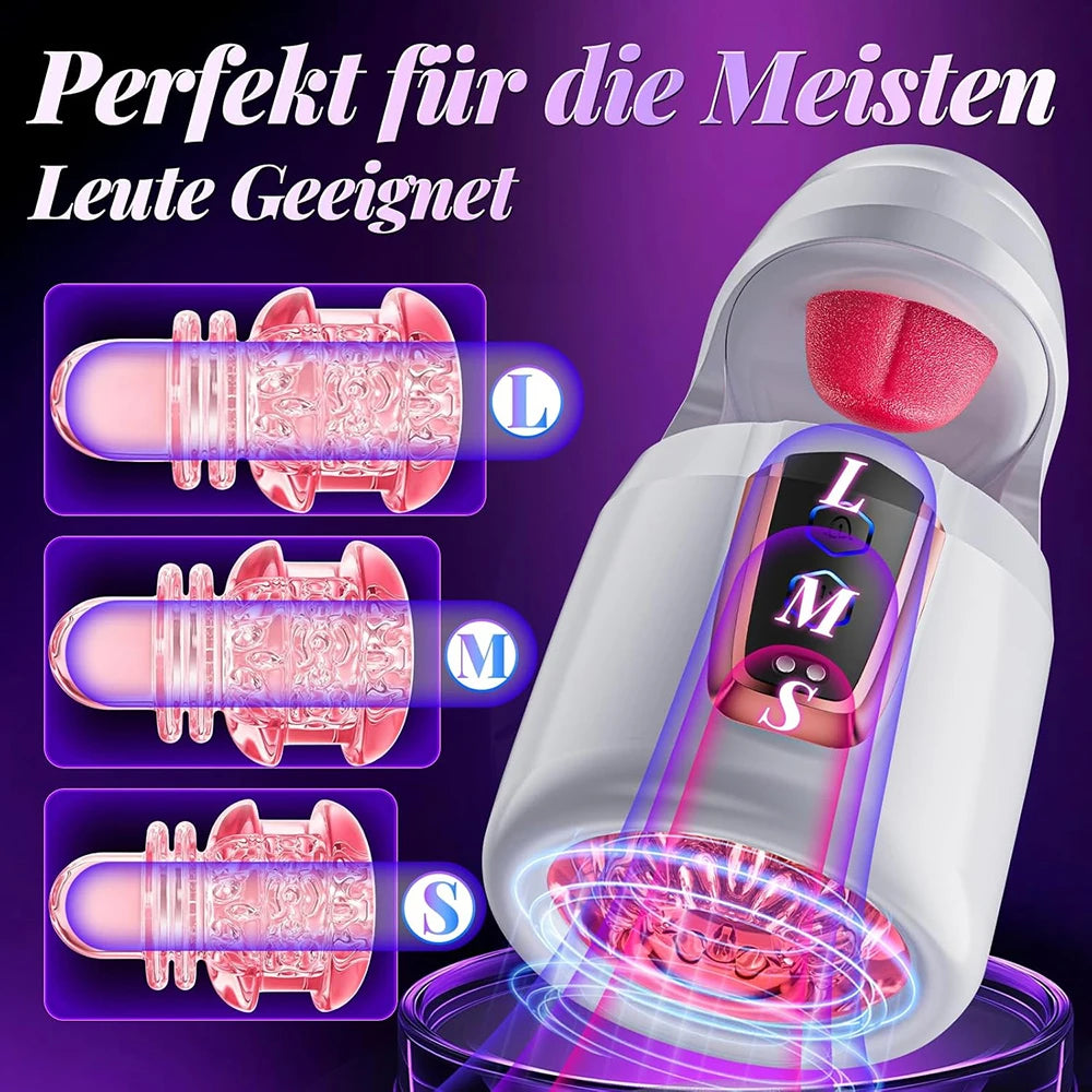 Sex Toys for Men Male Masturbator Sex Toy with 10 Thrusting Tongue Licking Modes Blowjob Sex Machine Stroker Penis Training 18+
