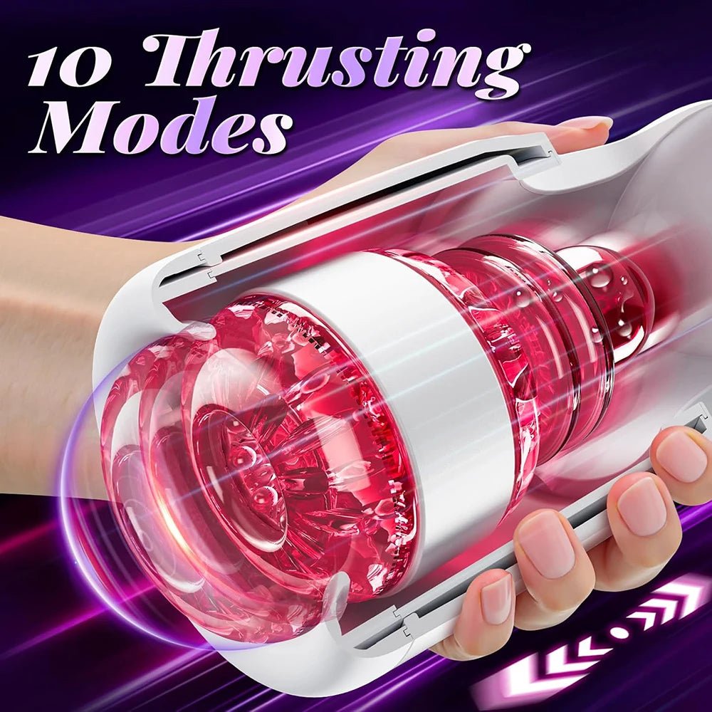 Sex Toys for Men Male Masturbator Sex Toy with 10 Thrusting Tongue Licking Modes Blowjob Sex Machine Stroker Penis Training 18+