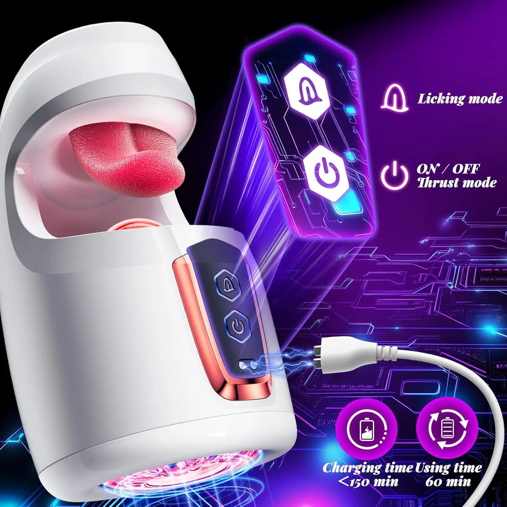 Sex Toys for Men Male Masturbator Sex Toy with 10 Thrusting Tongue Licking Modes Blowjob Sex Machine Stroker Penis Training 18+