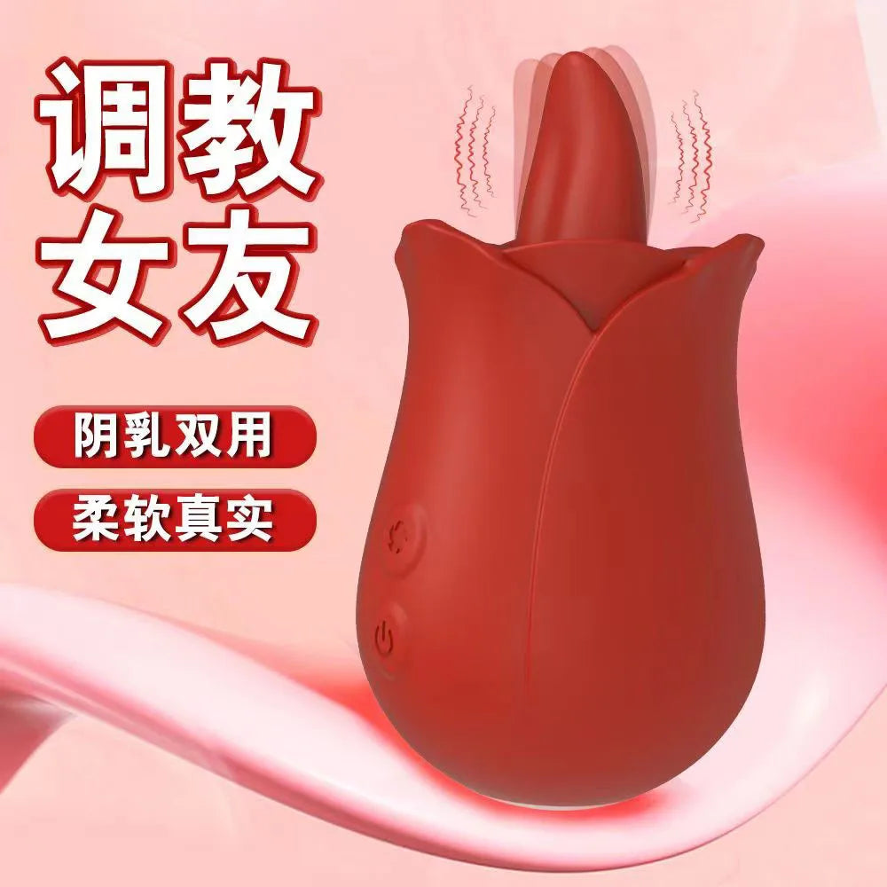 Sex Toys for Women Rose Tongue Licking Powerful Clitoris Stimulation Vagina Vibrator Adults 18 Products Female Masturbation Toy